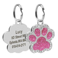 Personalized Dog Cat Tags Engraved Cat Dog Puppy Pet ID Name Collar Tag Pendant Pet Accessories Paw Glitter Pendant