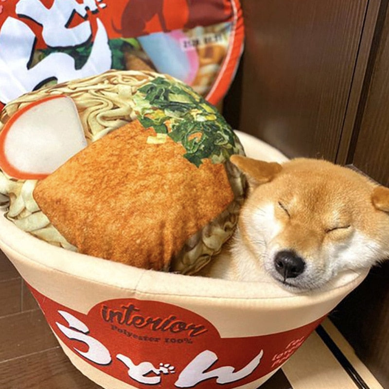 Cute Instant Noodle Pet dog cat House bed Kennel Super Large Warm Dog Cat Nest Beds Cushion Udon Cup Noodle Pet Bed Cozy Cushion