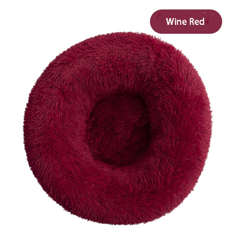 Round Plush Pet Bed: Soft and Washable