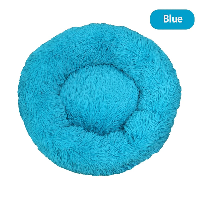 Round Plush Pet Bed: Soft and Washable