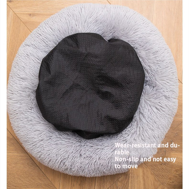 Round Plush Pet Bed: Soft and Washable