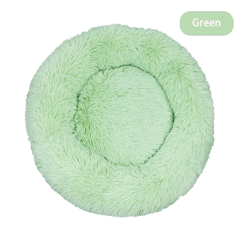 Round Plush Pet Bed: Soft and Washable