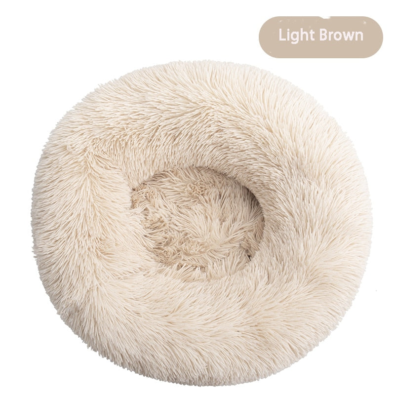 Round Plush Pet Bed: Soft and Washable