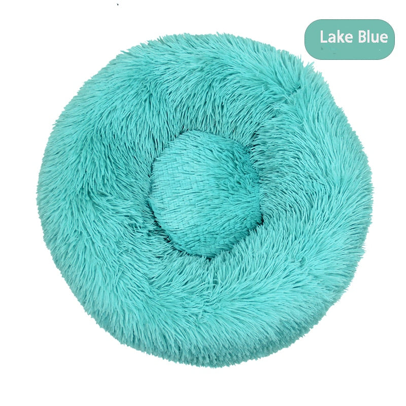 Round Plush Pet Bed: Soft and Washable