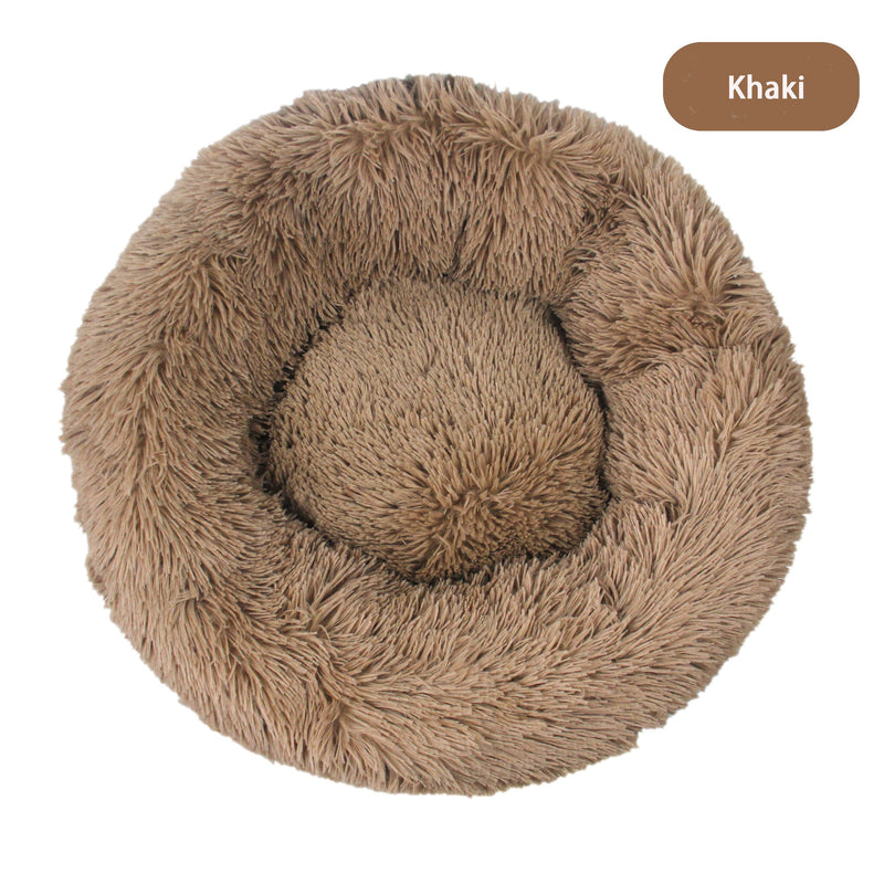 Round Plush Pet Bed: Soft and Washable