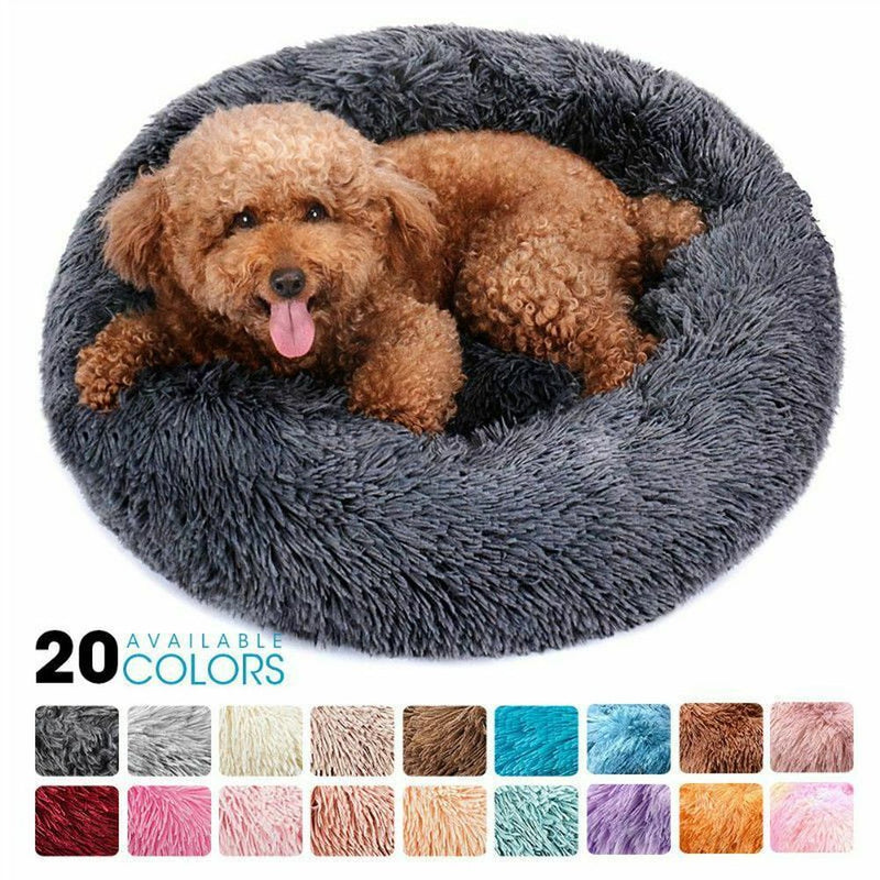 Round Plush Pet Bed: Soft and Washable